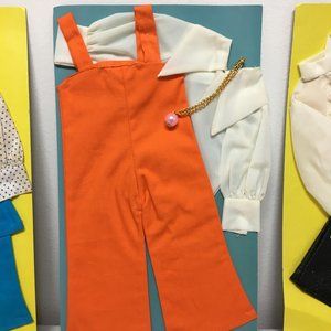 Vintage "Peggy Ann" Rare Orange Jumpsuit, Blouse & Pearl Necklace (for Crissy?)